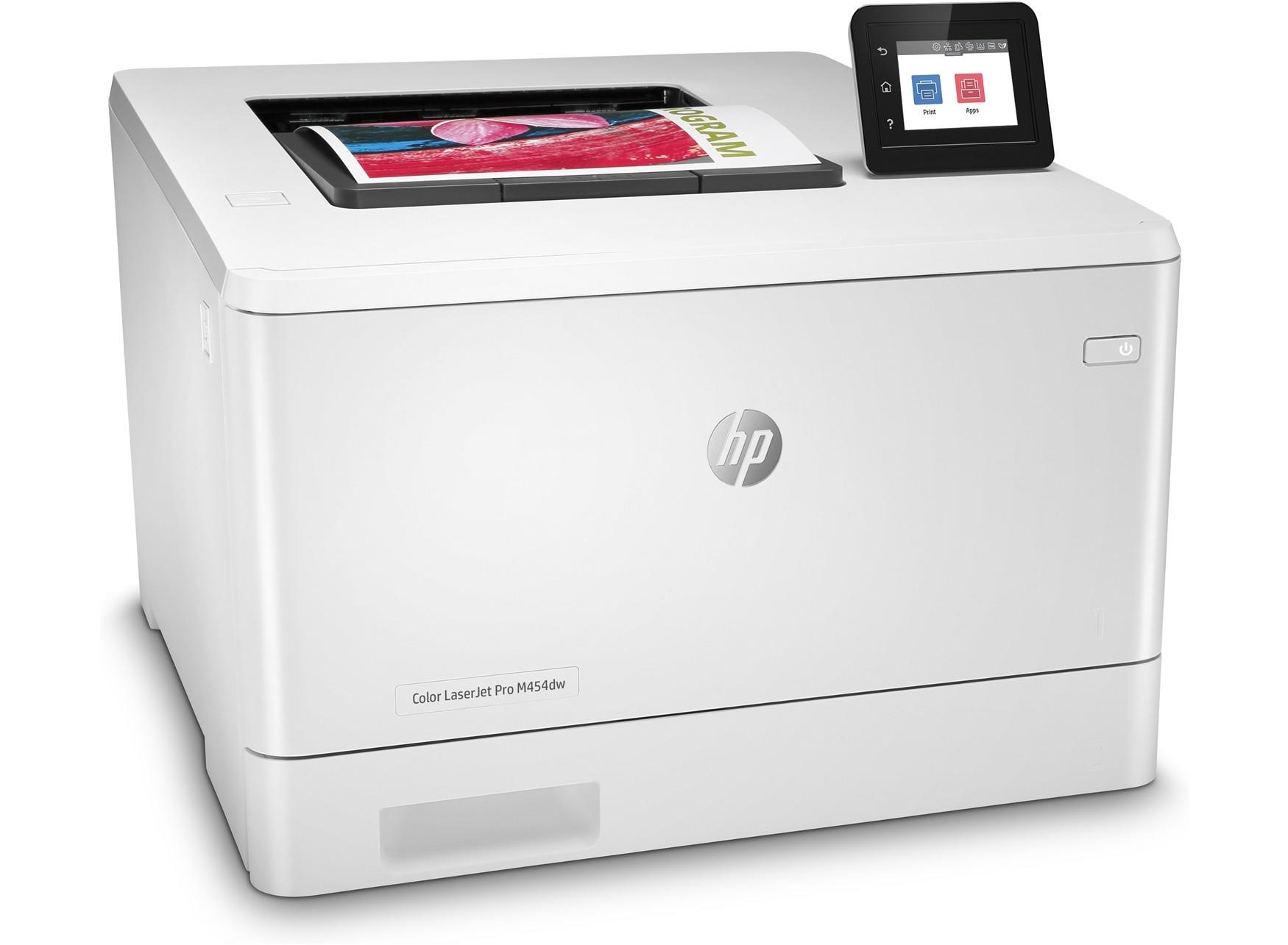HP Color LaserJet Pro M454dw printer — compatible cartridges available
